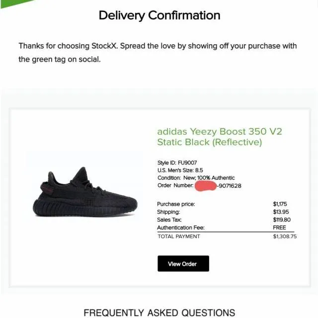 Adidas Yeezy Boost 350 V2 Static Black (Reflective)