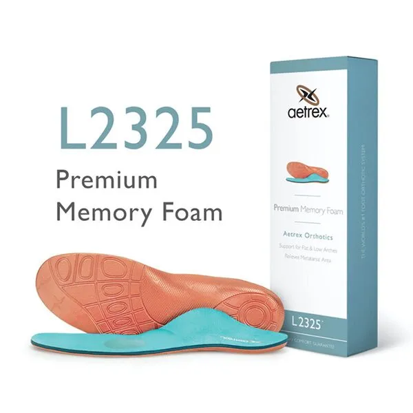 Aetrex Mens Premium Memory Foam Posted Orthotics W/ Metatarsal Support