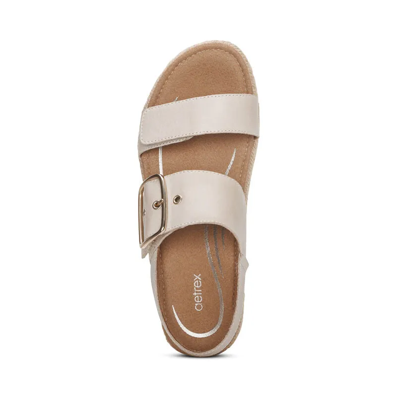 Aetrex Vania Platform Cream Women's Sandal