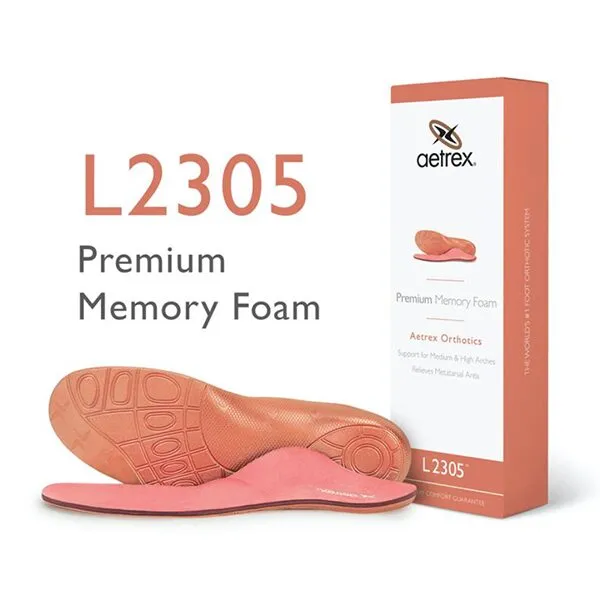 Aetrex Women’s Premium Memory Foam Orthotics W/ Metatarsal Support