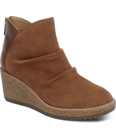 Aetrex Women's Kara Wedge Bootie In Cognac