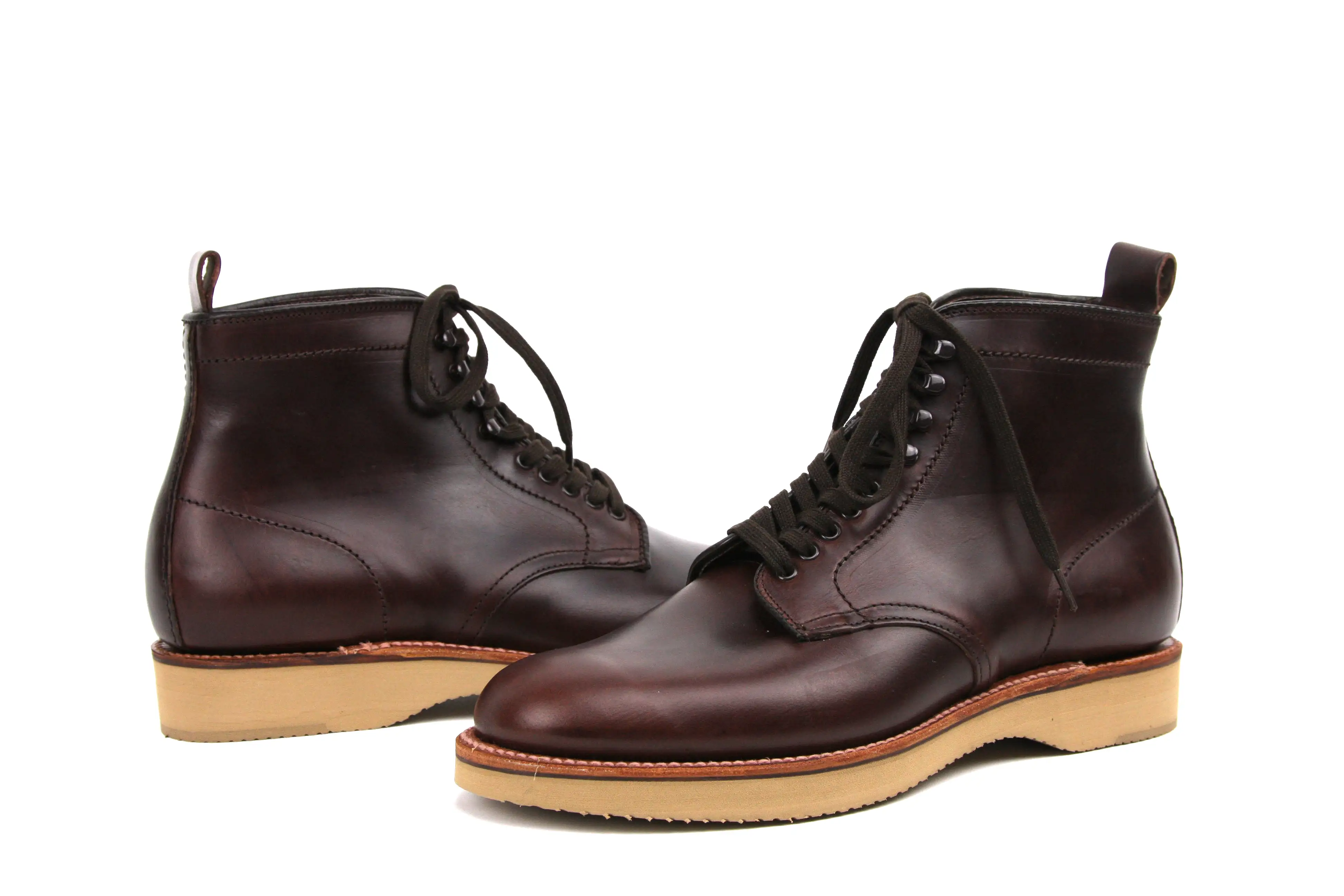 Alden Brown Chromexcel Plain Toe Work Boot on Wedge Sole