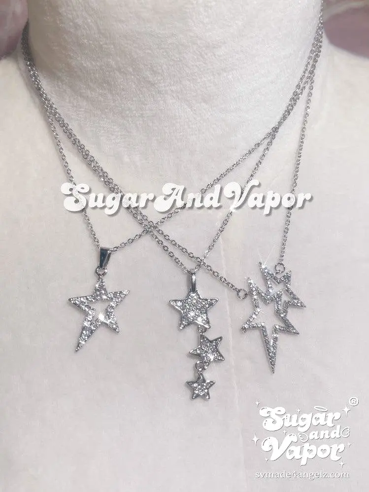 Bling Y2K Stars Necklace Set