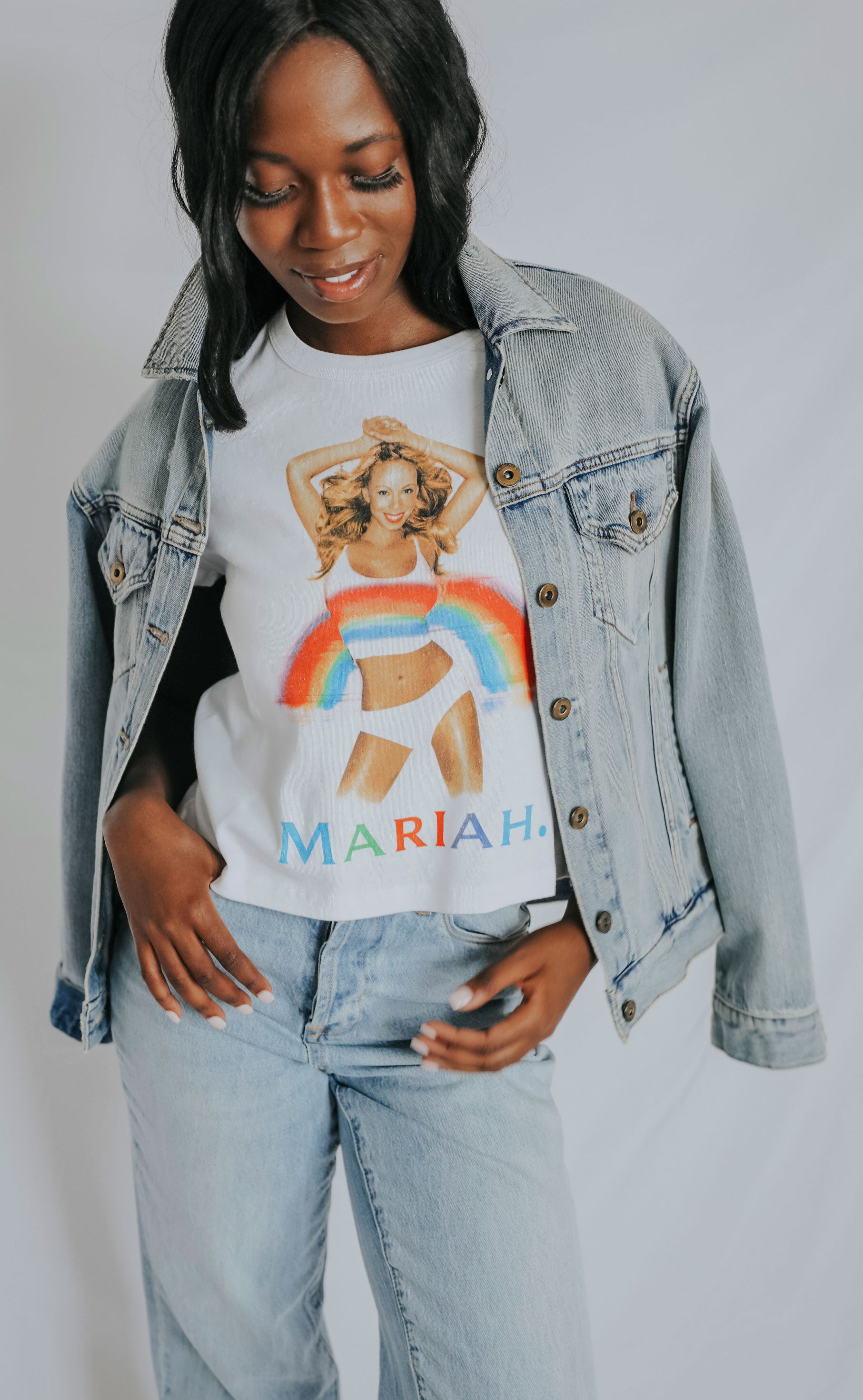 daydreamer: mariah carey rainbow shrunken tee