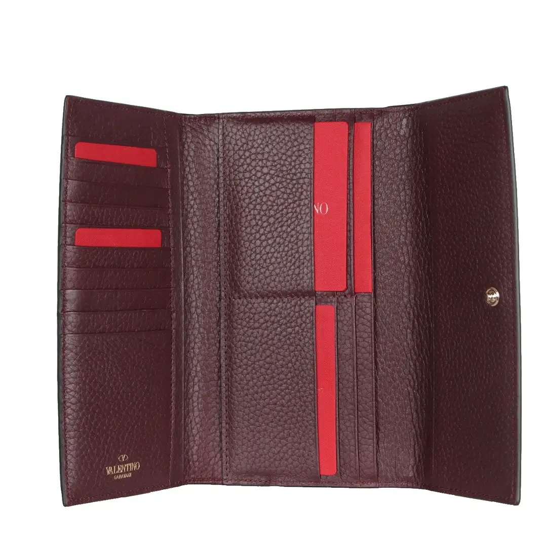 Flap Continental Rockstud Wallet , Rubin