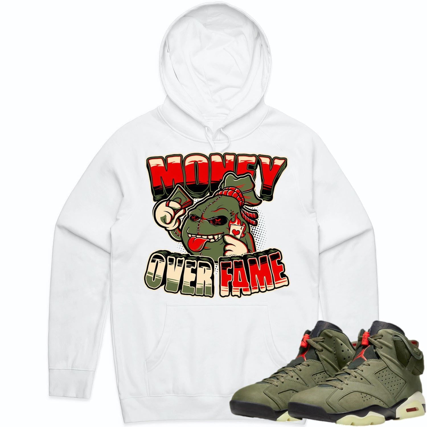 Jordan 6 Cactus Jack 6s Hoodie to Match - OLIVE MOF