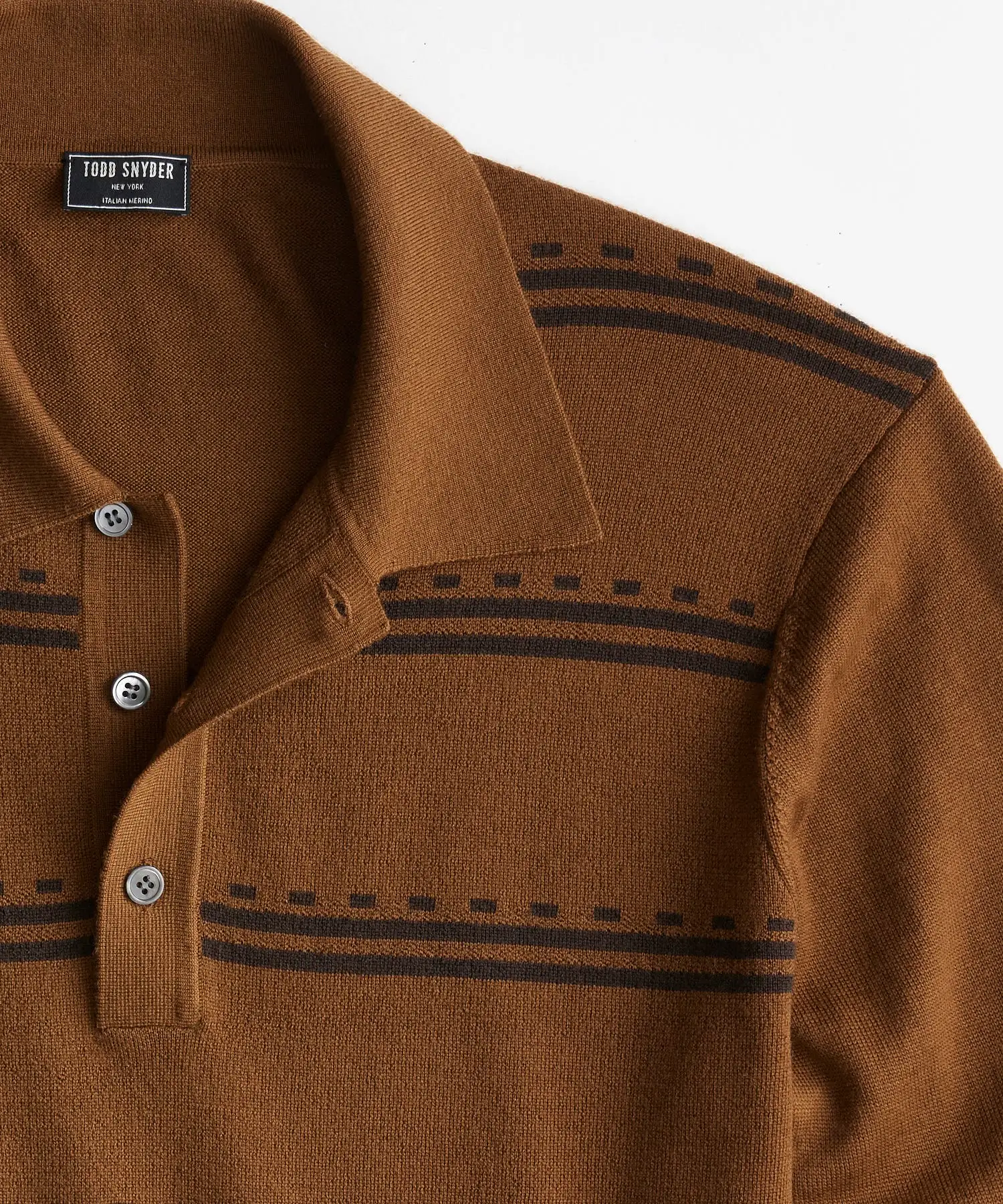 Long-Sleeve Dash Polo In Bronze Brown