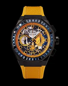 Marvel Wolverine TQ023K-D1 (Black/Yellow) with Blue Crystal (Yellow Leather with Silicone Strap)