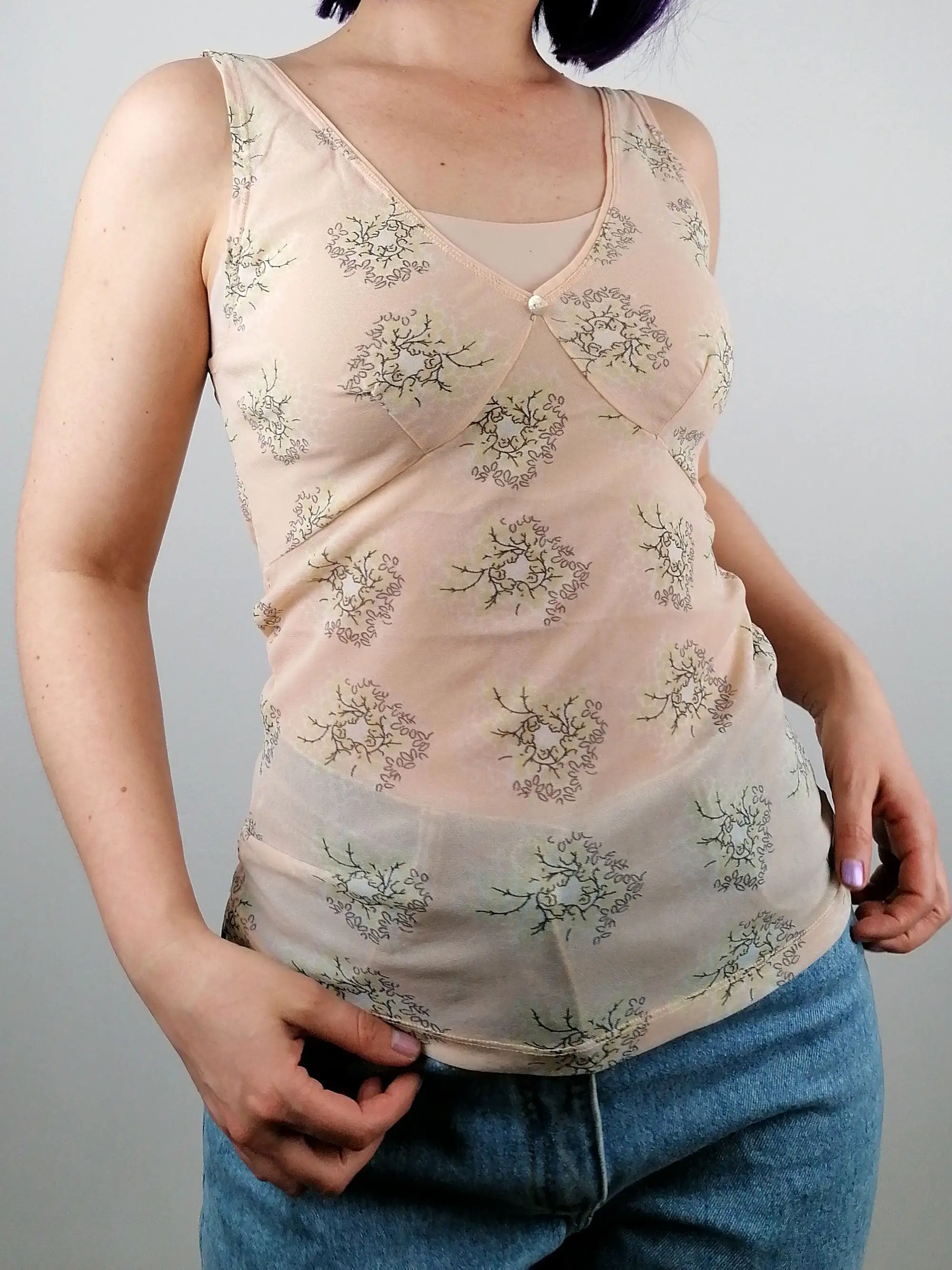 NOA NOA Y2K Sheer Mesh Top - size M