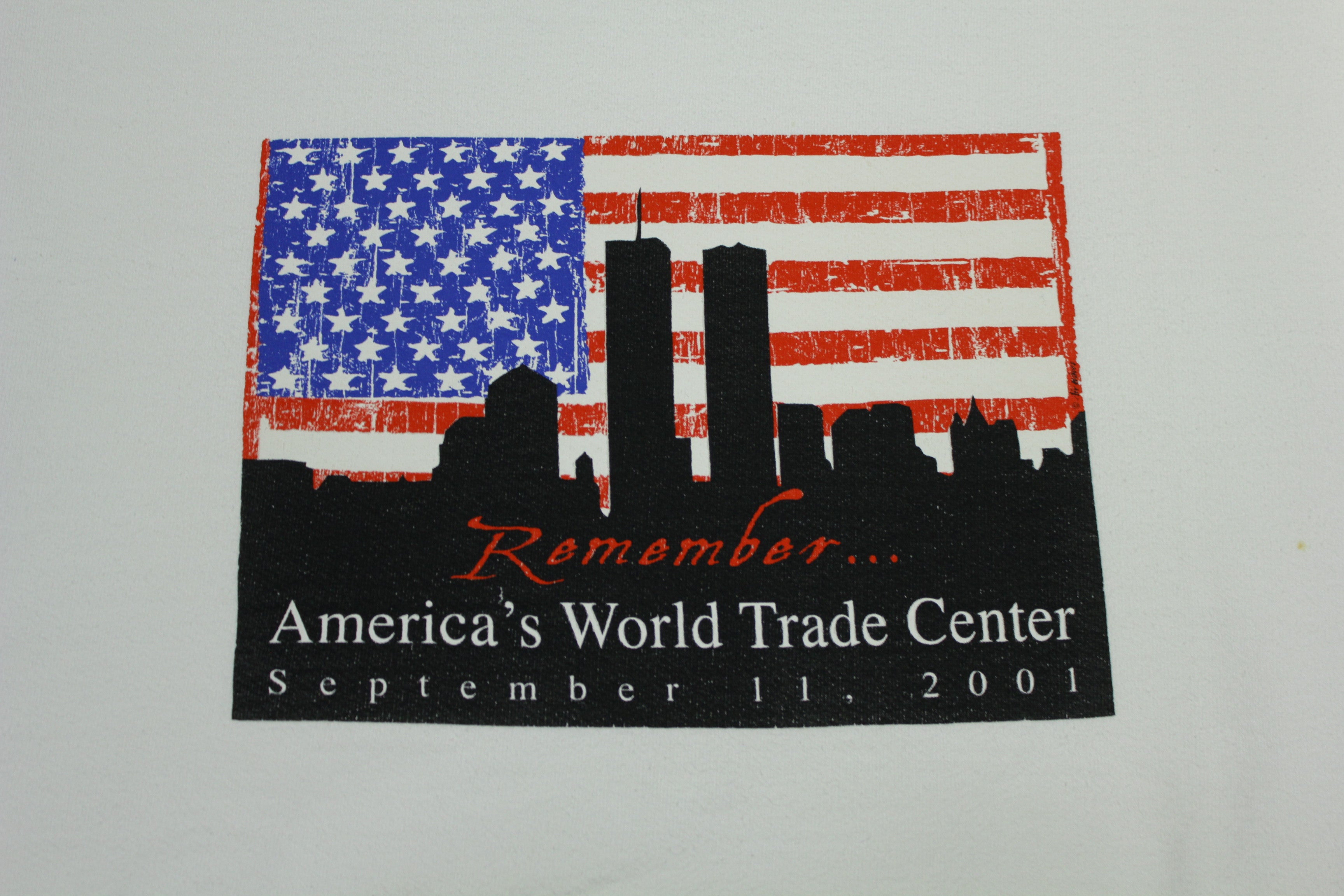 Remember World Trade Center 9/11 2001 Memorial Vintage Y2K Crewneck Sweatshirt