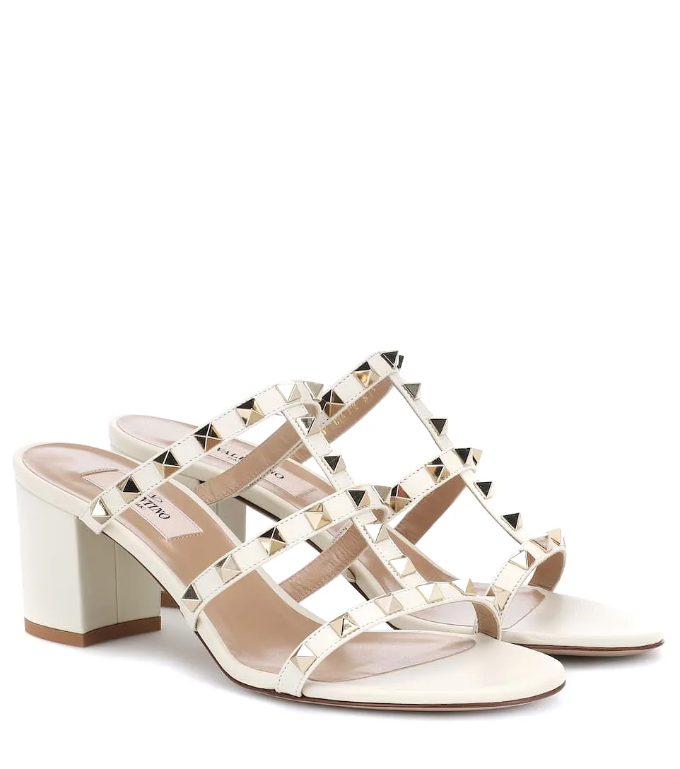 Rockstud Block Mule 60, Ivory