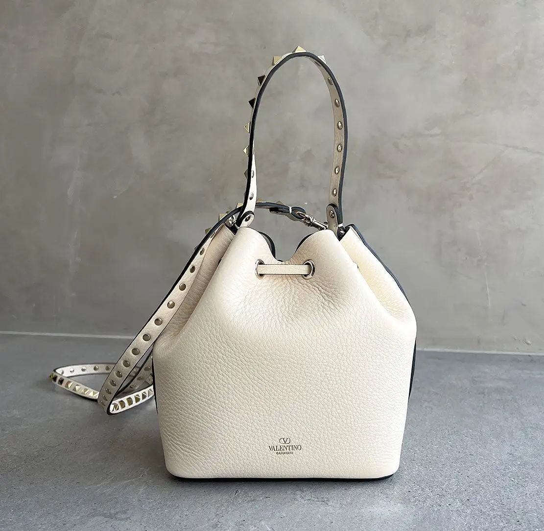 Rockstud Bucket Bag, Ivory