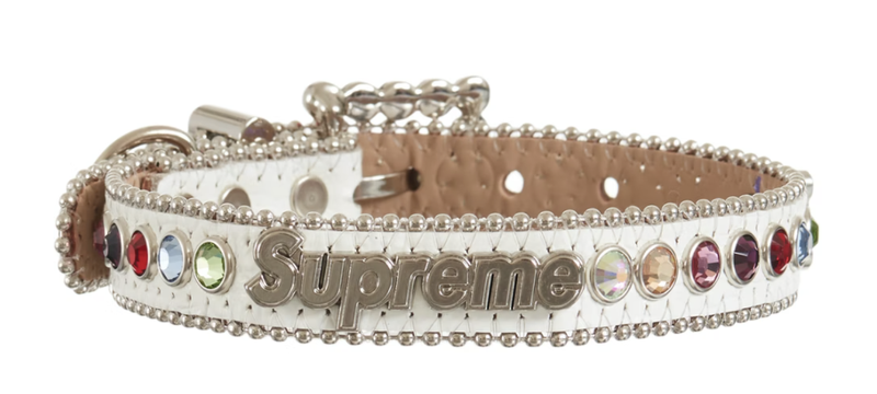 Supreme B.B. Simon Studded Dog Collar White