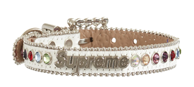 Supreme B.B. Simon Studded Dog Collar White