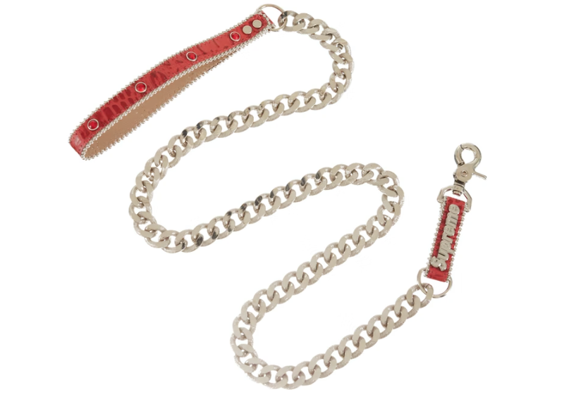 Supreme B.B. Simon Studded Dog Leash Red