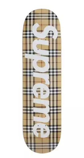 Supreme Burberry Skateboard Deck Beige