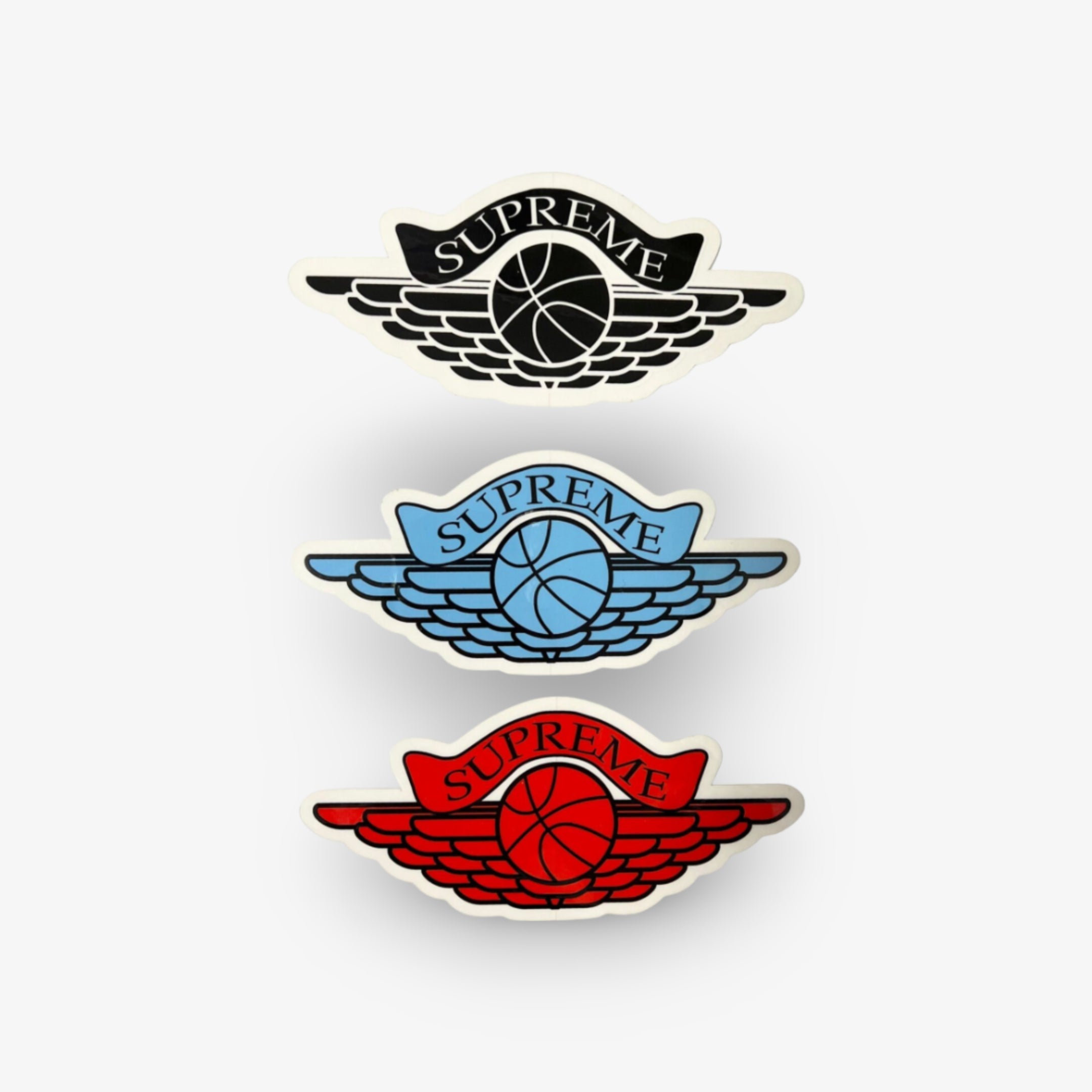 Supreme Sticker 'Michael Jordan Wings Logo' (Set of 6) Black / UNC Blue / Red (Standard + Mini) 1998