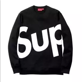 SUPREME SUP BIG LOGO CREWNECK BLACK