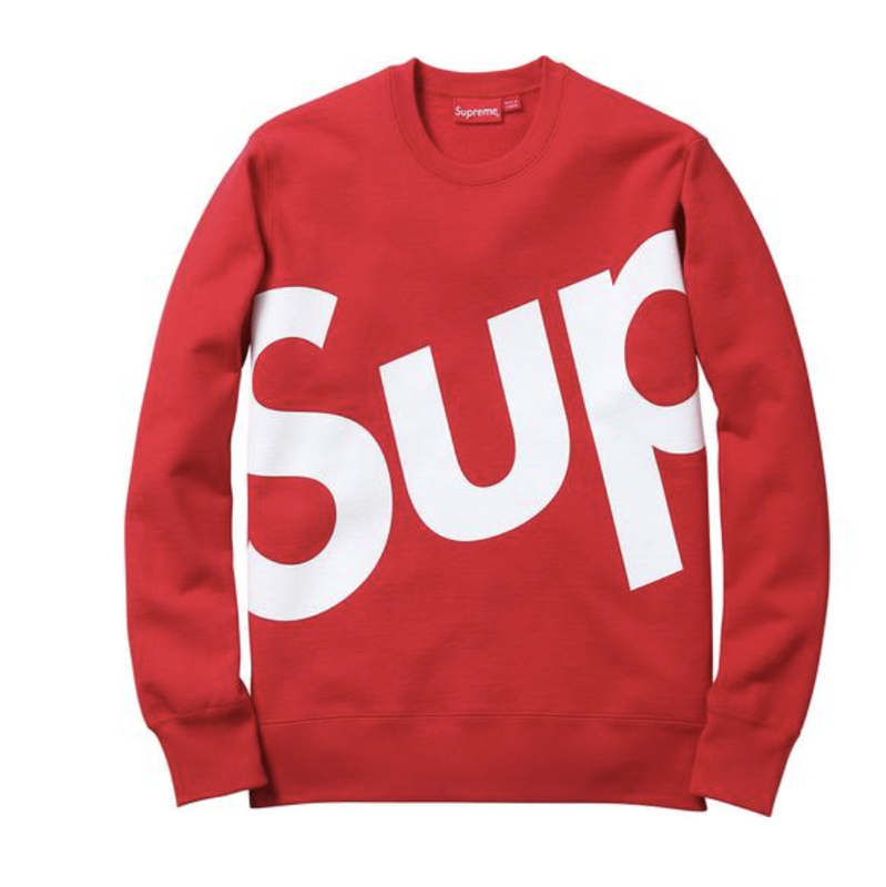 SUPREME SUP BIG LOGO CREWNECK RED