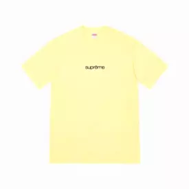 Supreme Tee 'Classic Logo' Pale Yellow SS22