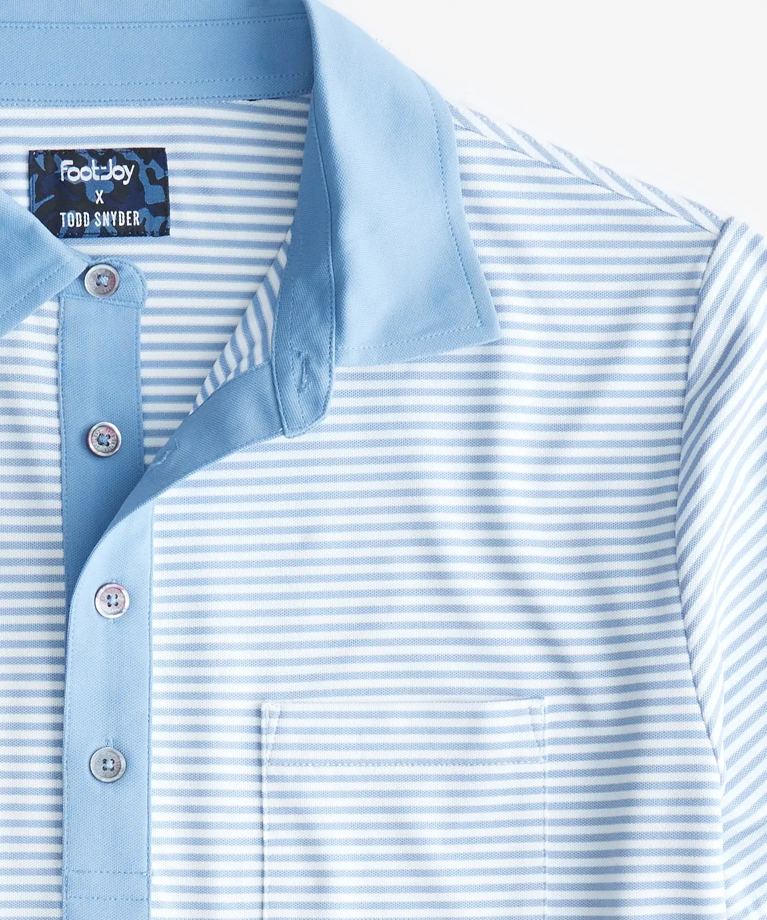 Todd Snyder x FootJoy Fine Stripe Yarn-Dyed Pique Polo In Blue/White