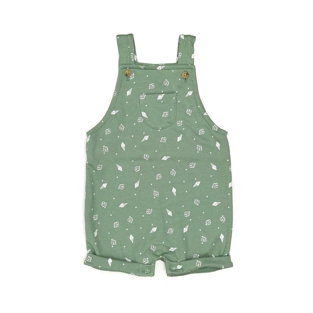 Tun Tun (Peru) - Pima Cotton Shortie Overalls - Green Gelato