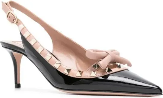 Valentino Garavani 60mm Rockstud-detailing patent pumps Black