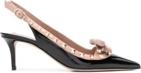 Valentino Garavani 60mm Rockstud-detailing patent pumps Black