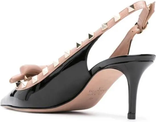 Valentino Garavani 60mm Rockstud-detailing patent pumps Black