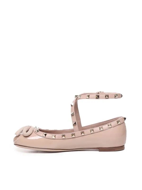 Valentino Garavani Rockstud Ballerinas In Patent Leather