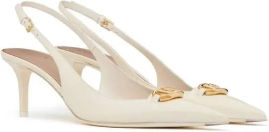 Valentino Garavani VLogo Signature 60mm leather slingback pumps Neutrals