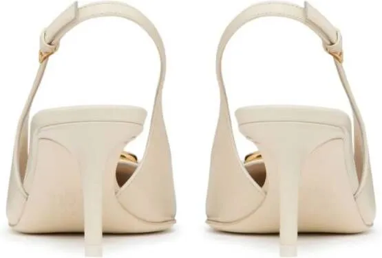 Valentino Garavani VLogo Signature 60mm leather slingback pumps Neutrals