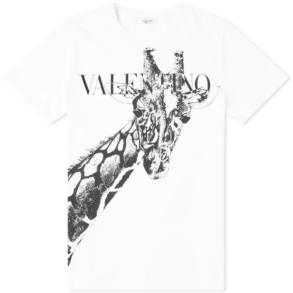 Valentino Giraffe Print TeeWhite