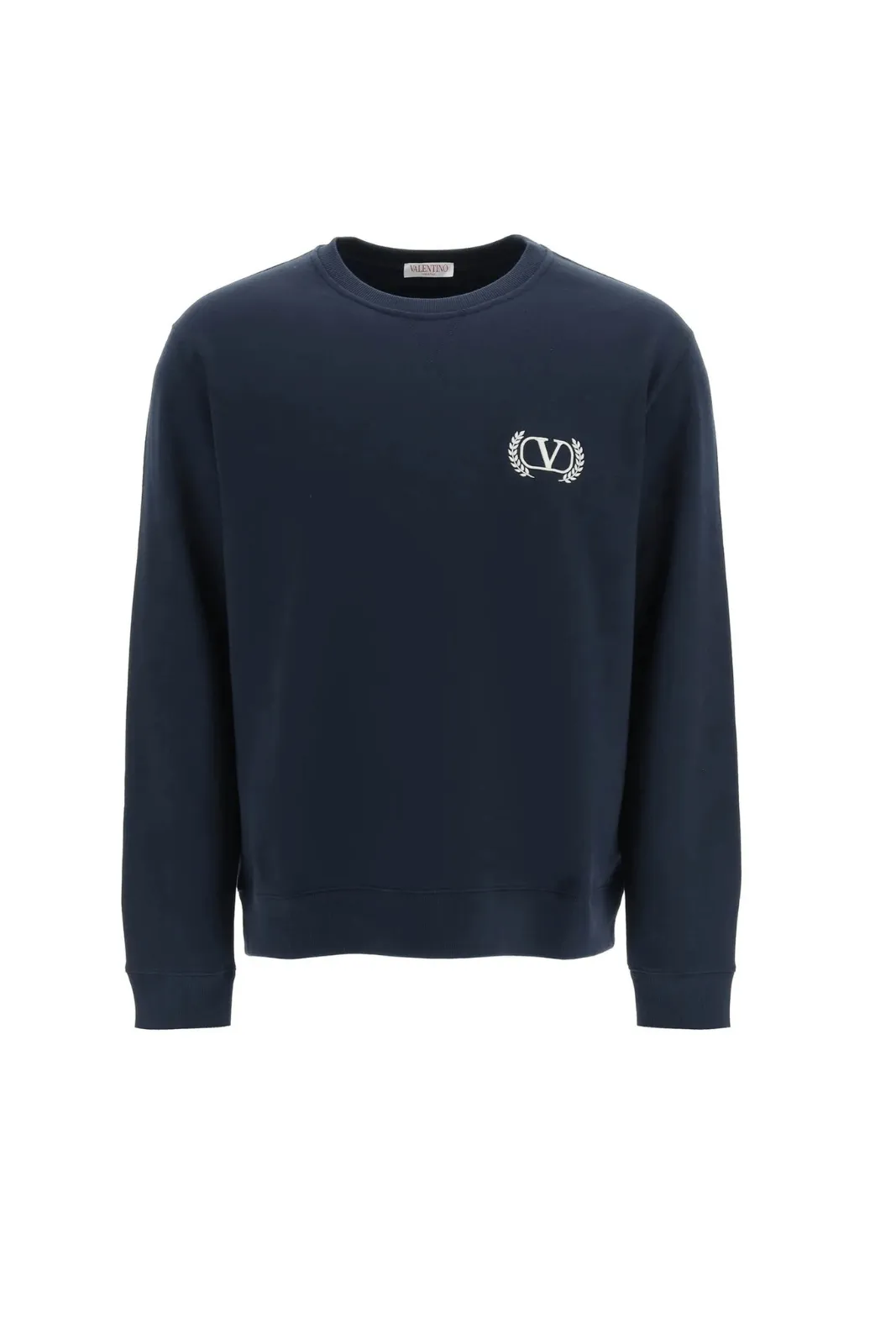 Valentino Navy Blue Jersey Knit Logo Sweatshirt