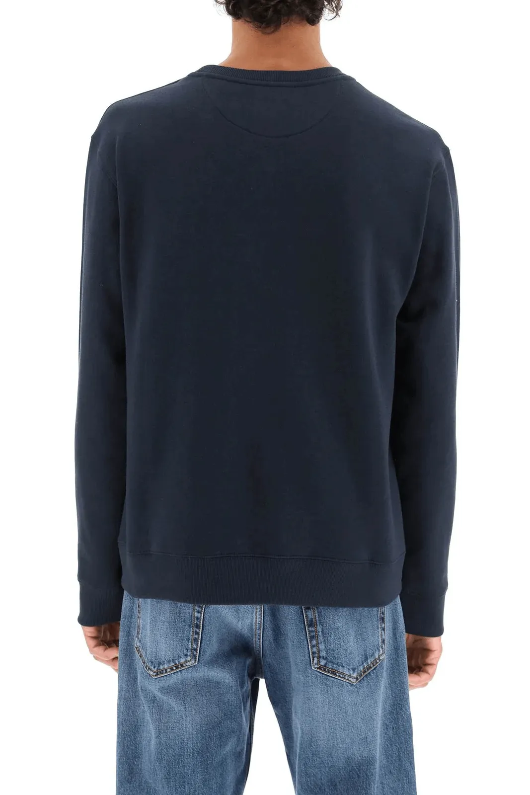 Valentino Navy Blue Jersey Knit Logo Sweatshirt