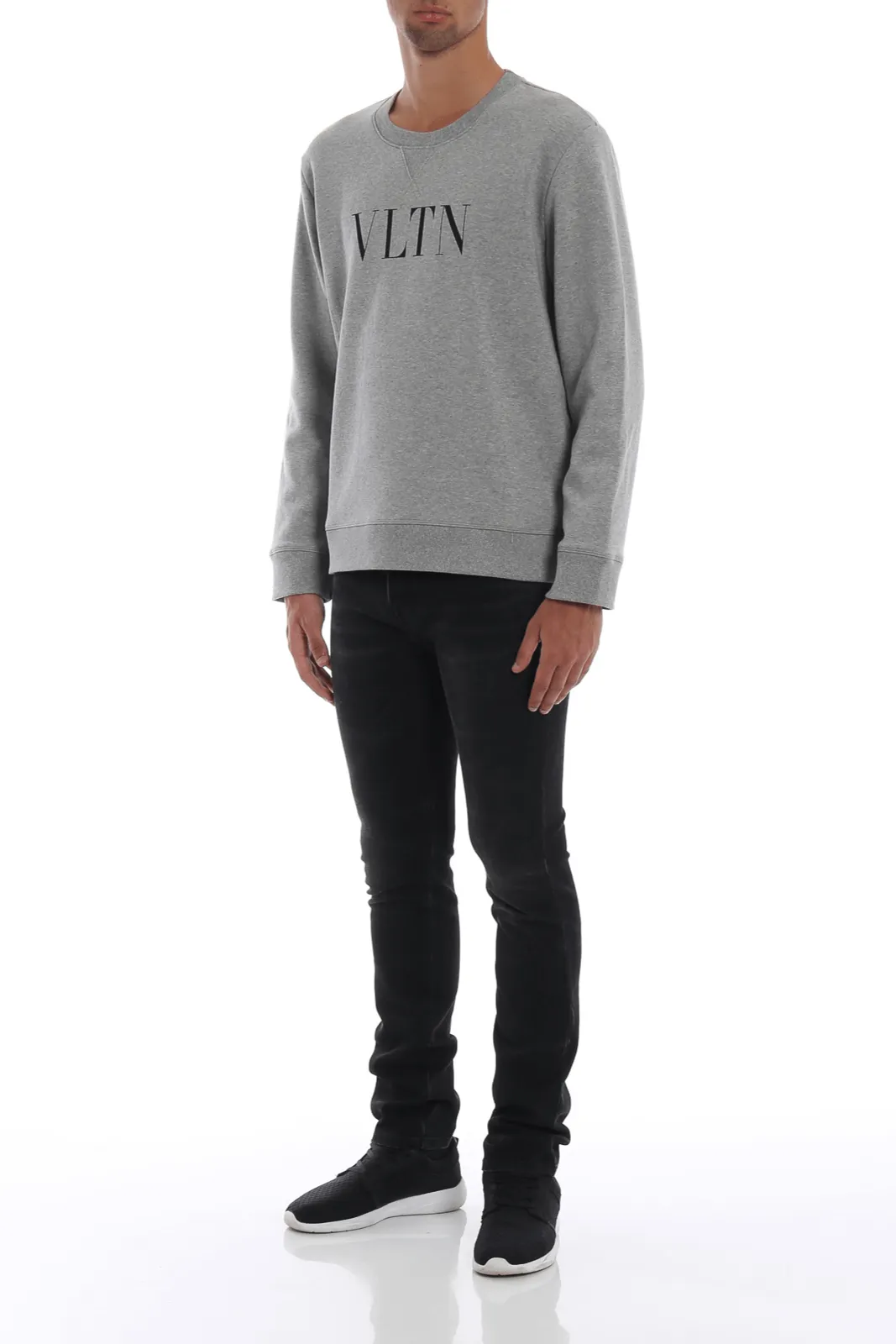 Valentino VLTN printed crew-neck grey sweatshirt