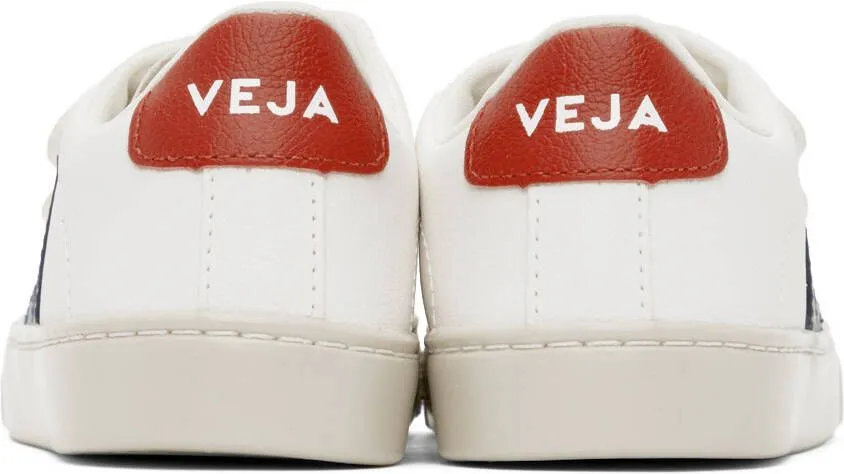 VEJA Kids White & Navy Leather Esplar Sneakers