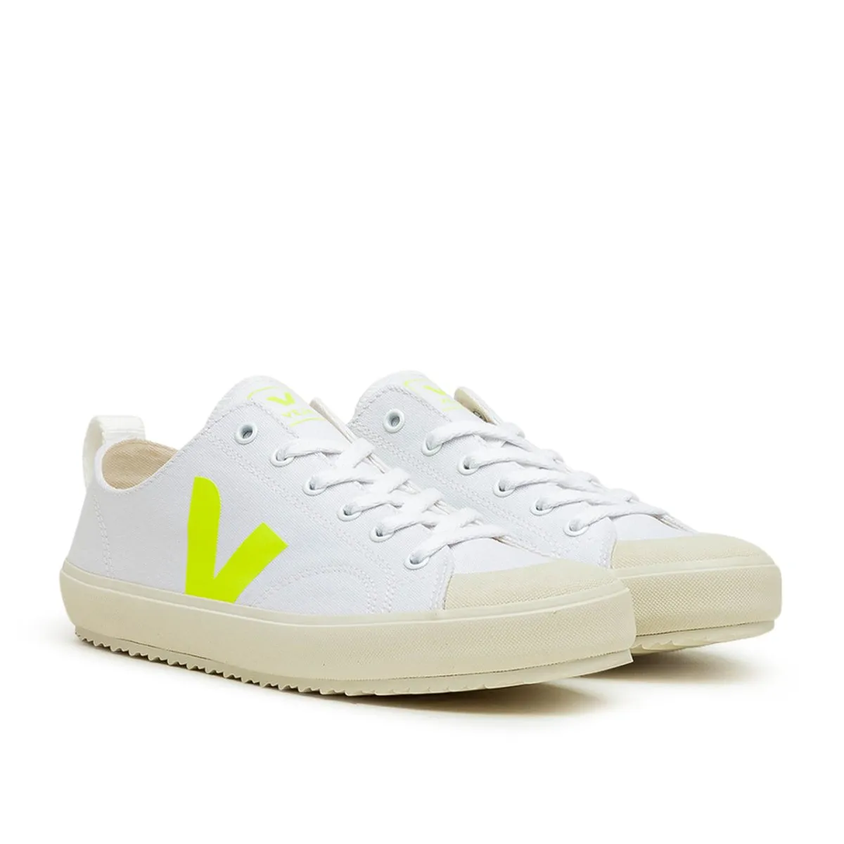 Veja Nova Canvas White Jaune Fluo (White / Yellow)