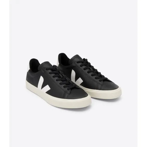 Veja Womens Campo Chromefree Leather in Black and White