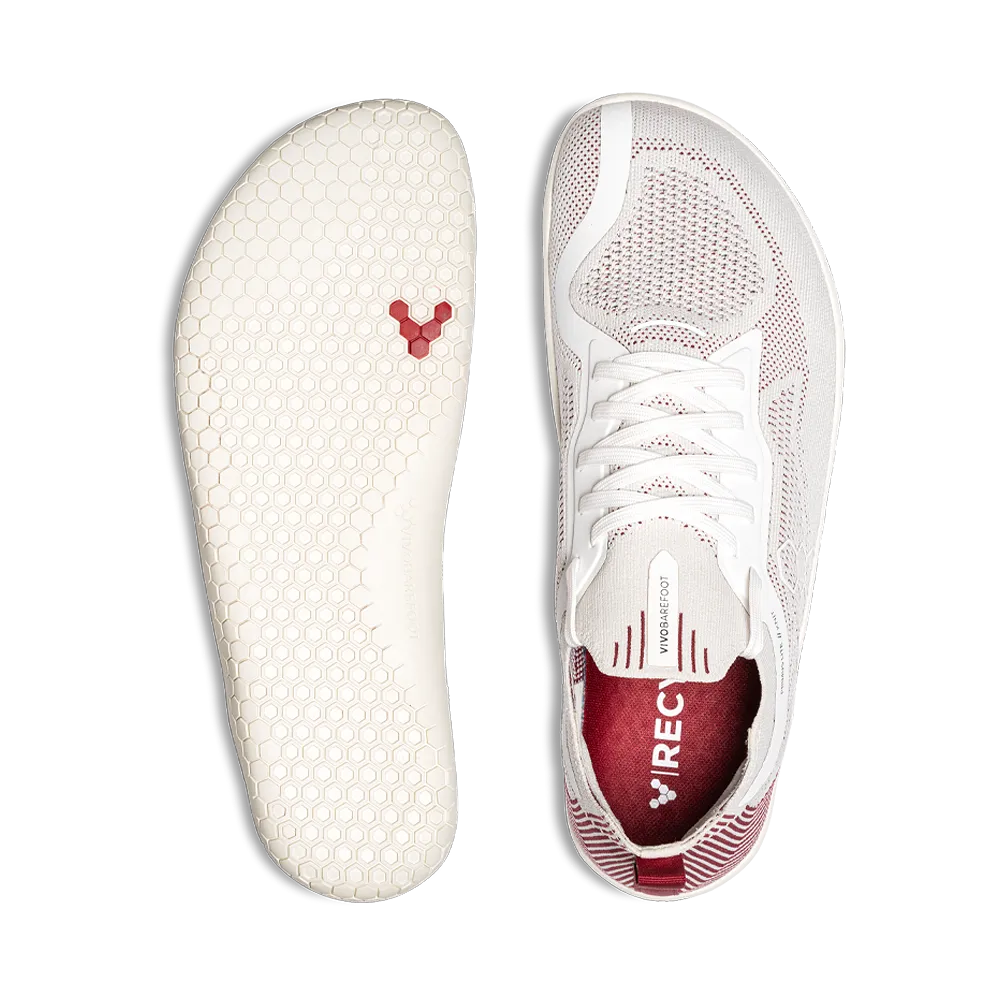 Vivobarefoot Primus Lite Knit Womens Off White/Burgundy