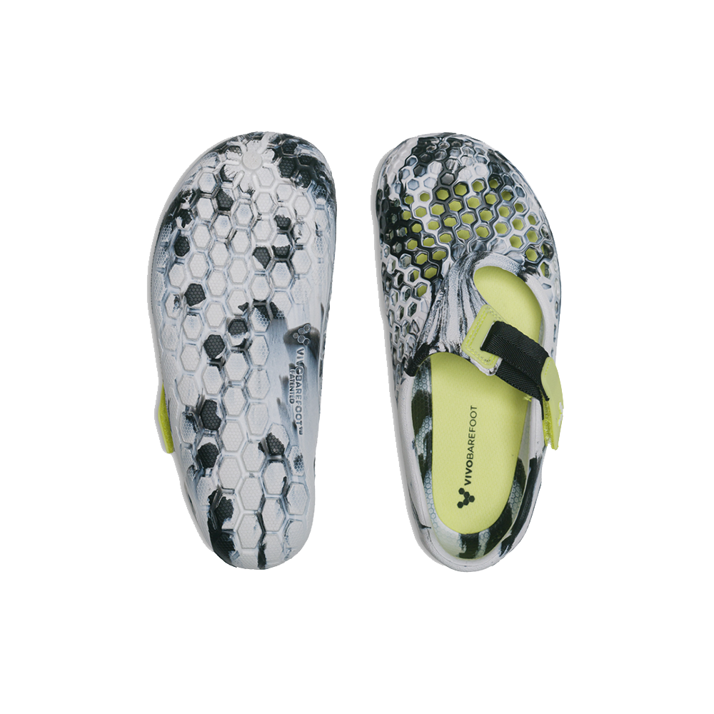 Vivobarefoot Ultra Bloom Kids Obsidian White