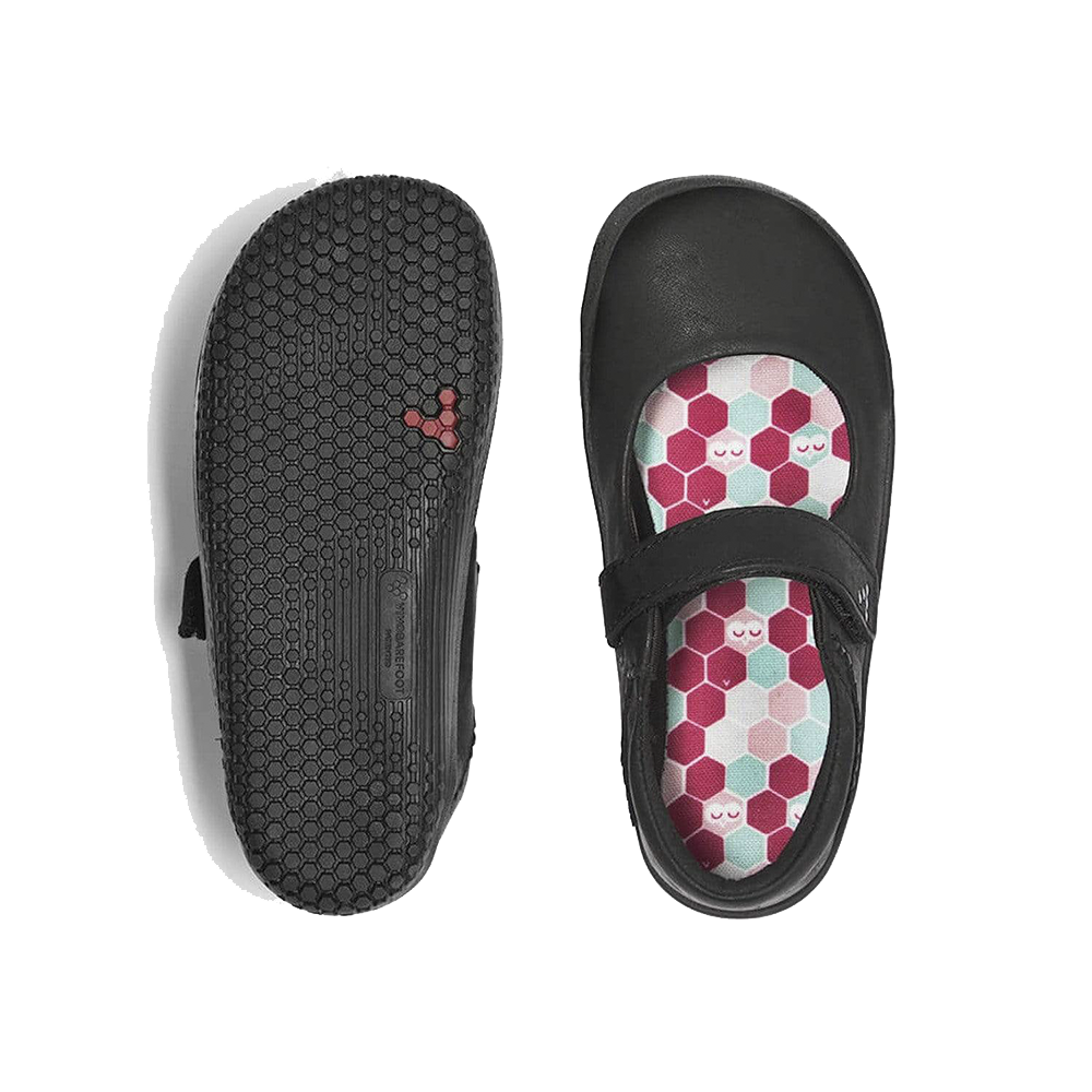 Vivobarefoot Wyn School Kids Obsidian Black