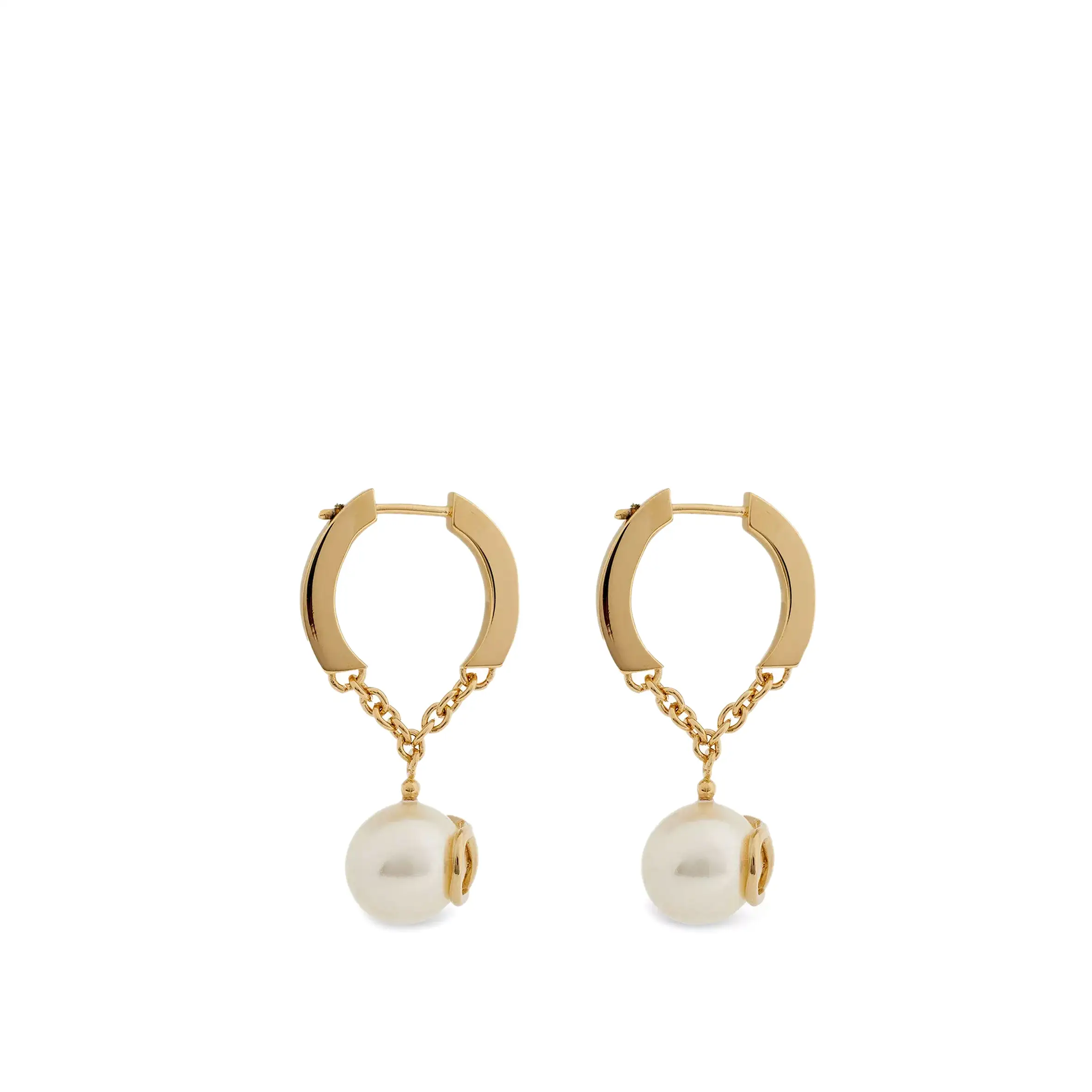 VLogo Pearl Chain Hoops