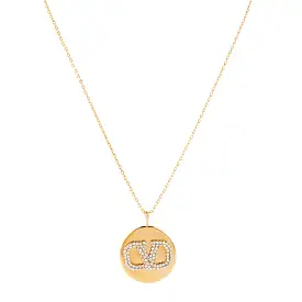 VLOGO Round Emblem Necklace, Gold