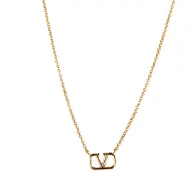 VLogo Signature Metal Necklace, Gold