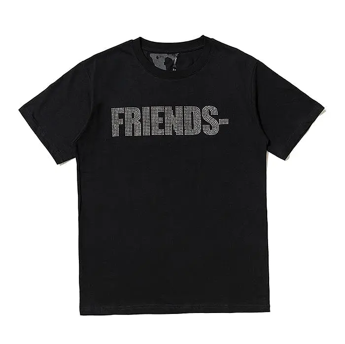 VLONE Friends Rhinestone Tee Black