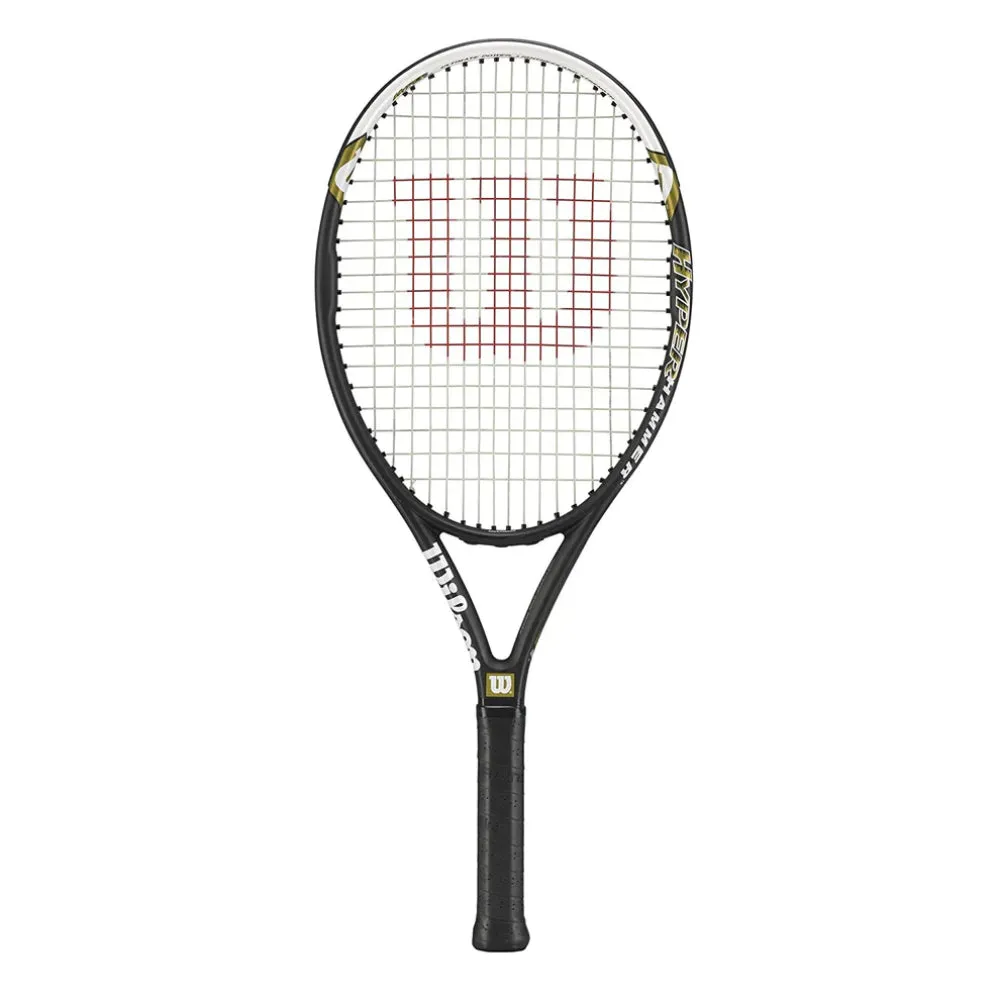 WILSON Hyper Hammer 5.3 WO CVR 3 Strung Tennis Racquet (White/Black/Gold)