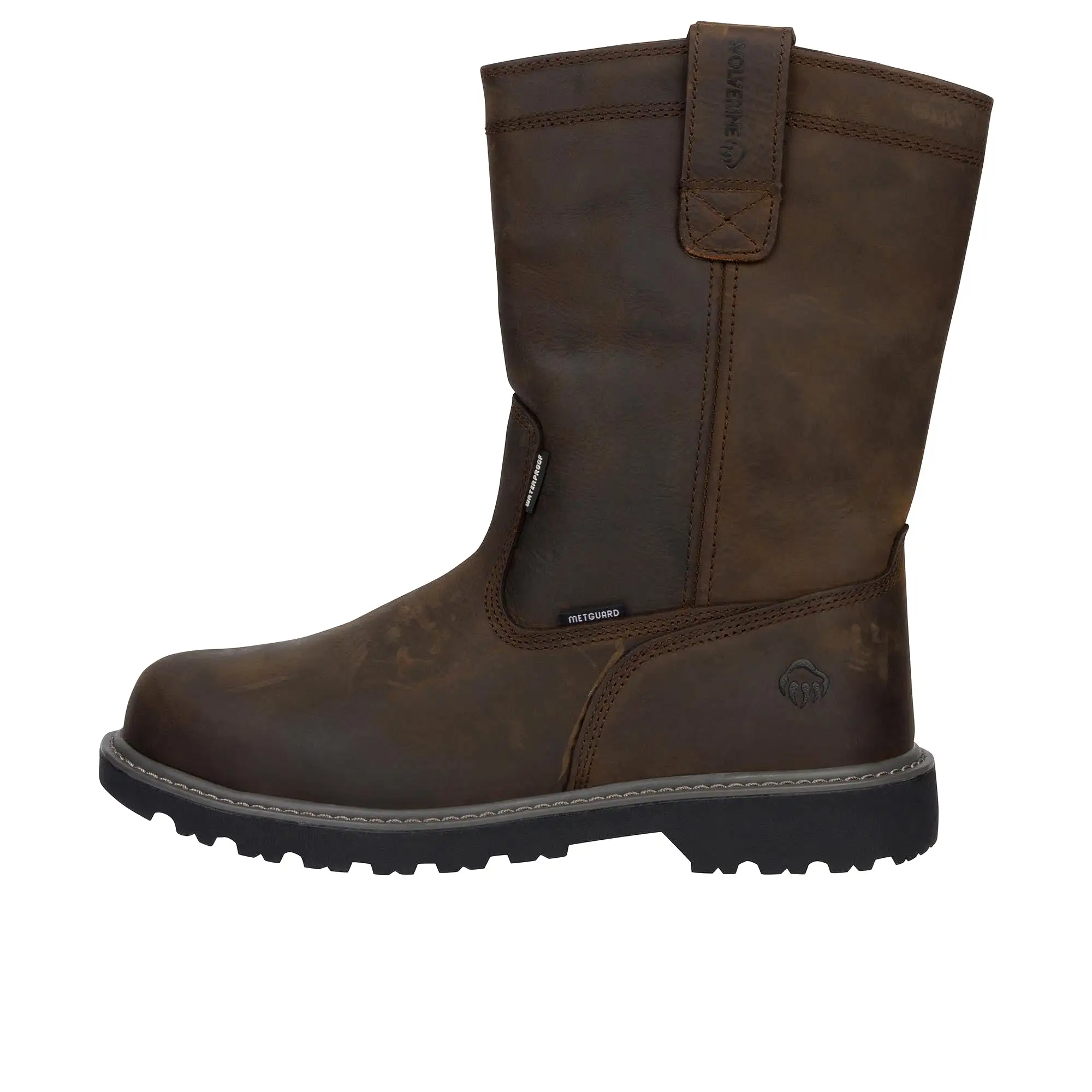 Wolverine Floorhand Internal Met Guard Wellington Steel Toe Dark Coffee