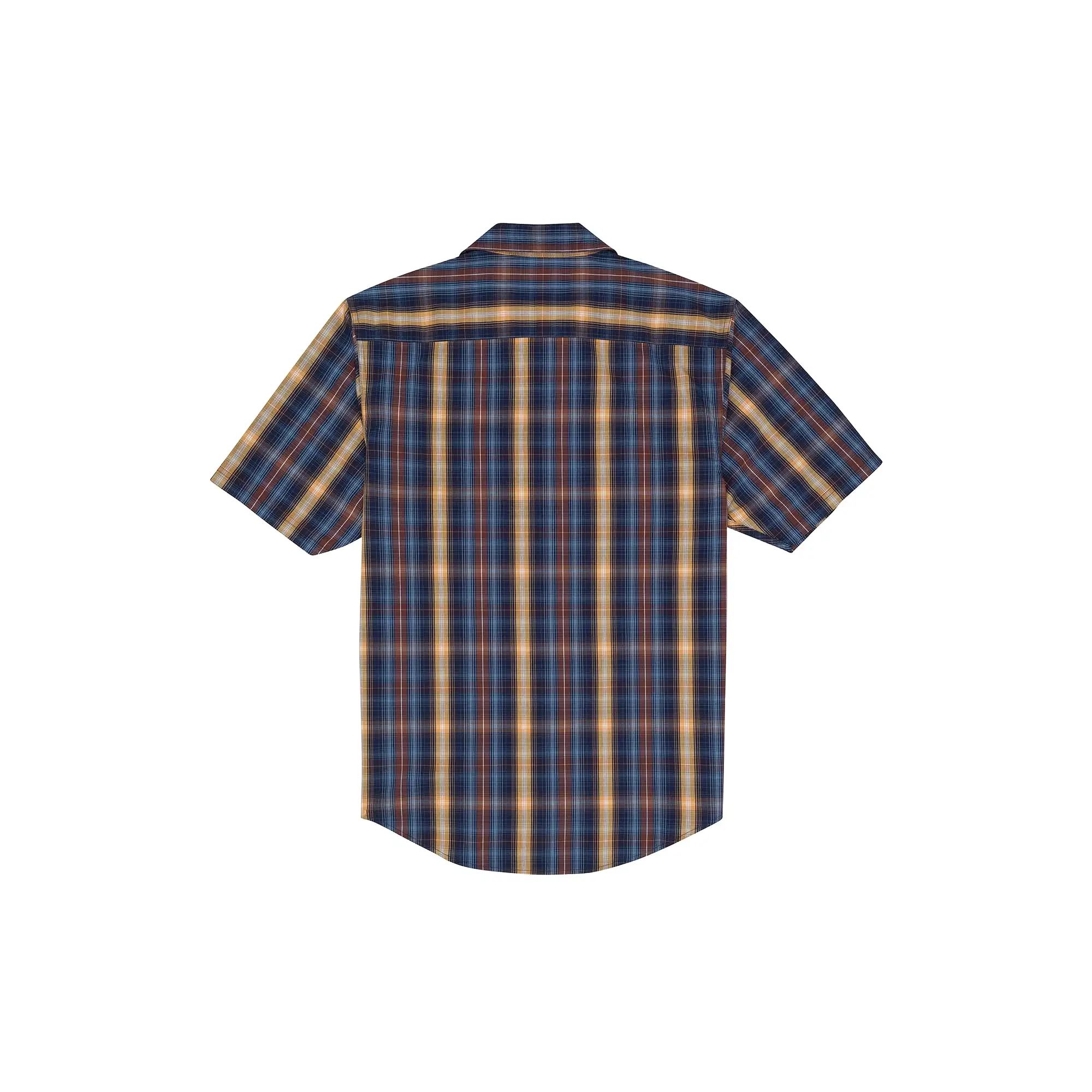 Wolverine Fuse Stretch Short Sleeve Plaid Shirt Navy Plaid