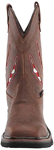 Wolverine Men's Rancher Claw Steel Toe Wellington Construction Boot, Brown/Flag, 9.5 X-Wide